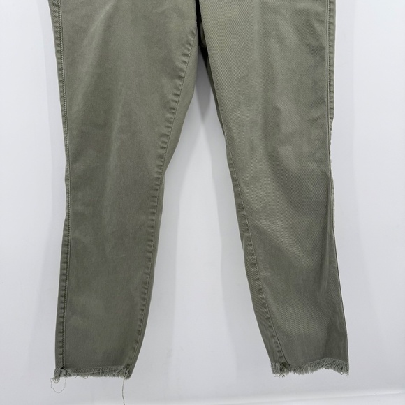 Loft Jeans Women 14 Green Skinny Stretch Denim Mid Rise Frayed Hem Pockets - Picture 3 of 13